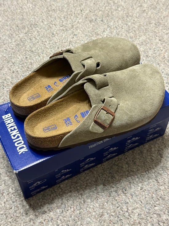 Birkenstock Shoes - Birkenstock Boston BS Clogs Regular Width in Taupe